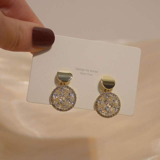 Korean fashion cubic zircon shiny earrings