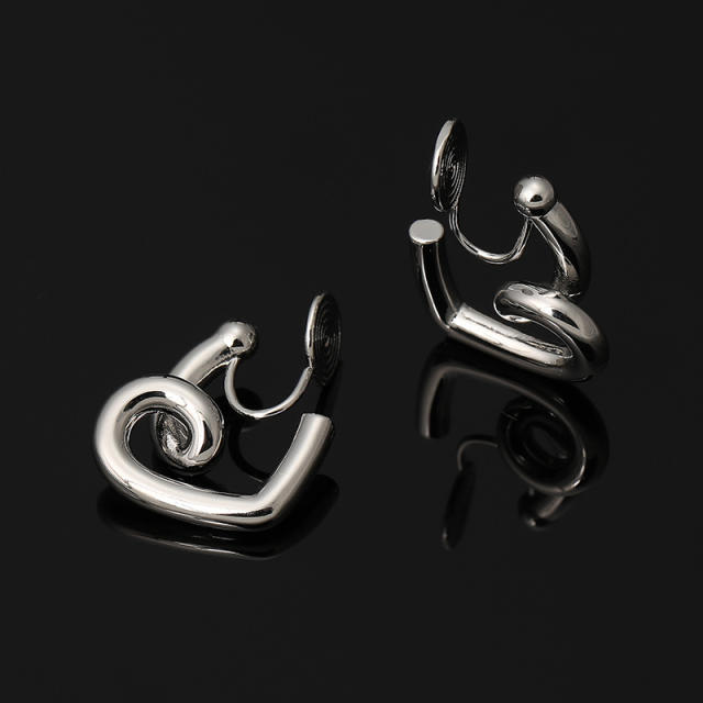 Heart clip on earrings