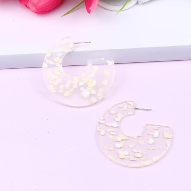 12 color acrylic open hoop acrylic earrings