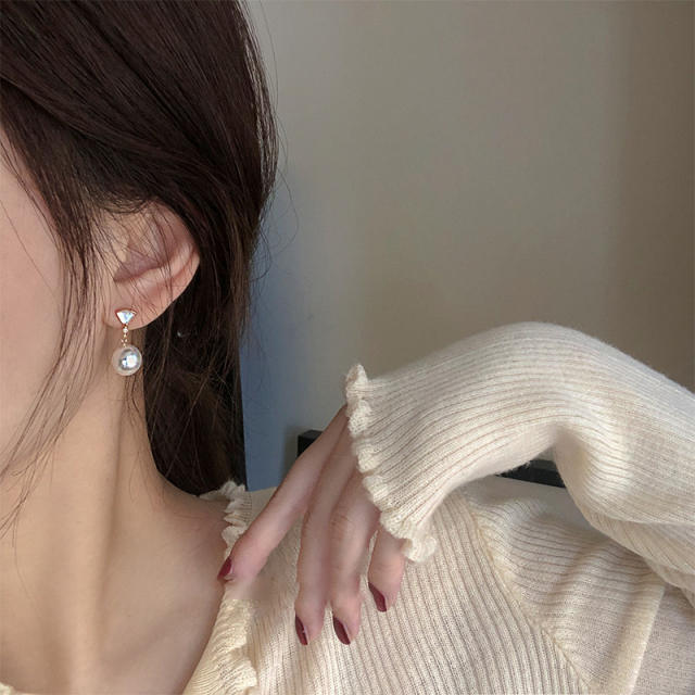Pearl clip on earrings drop earrings