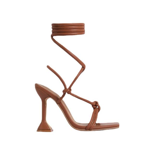 Strappy high heels sandals for women