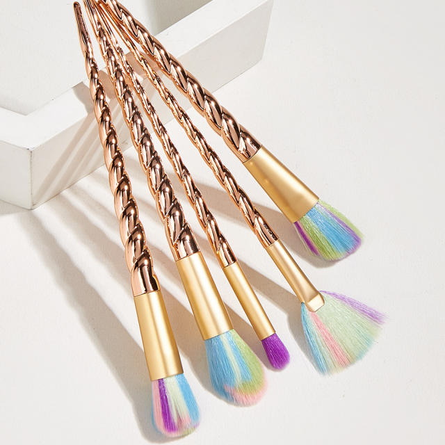 5pcs rose gold color spridal makeup brush set