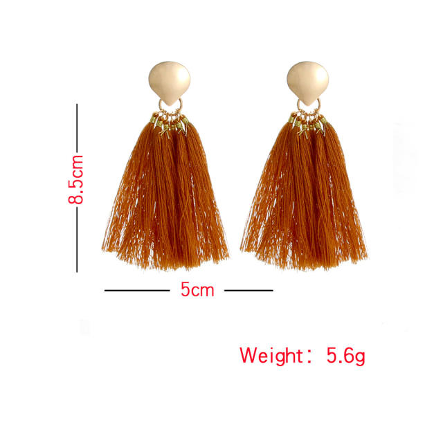 Boho brown color tassel women earrings