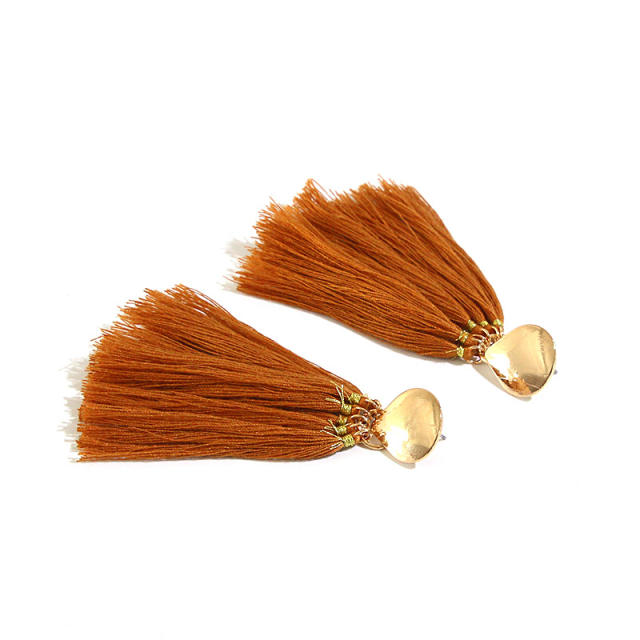 Boho brown color tassel women earrings