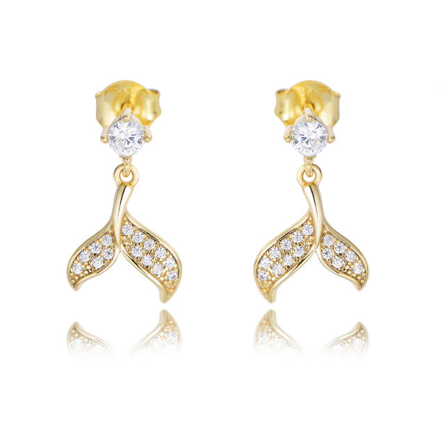 S925 fashion sweet fishtail earrings