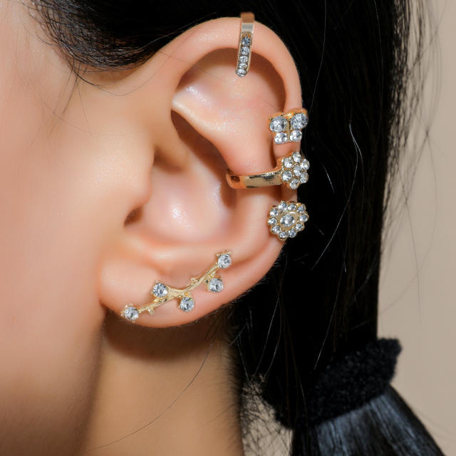 Fashion CZ ear cuff 5 pcs set