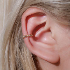 Metal beads tiny ear cuff