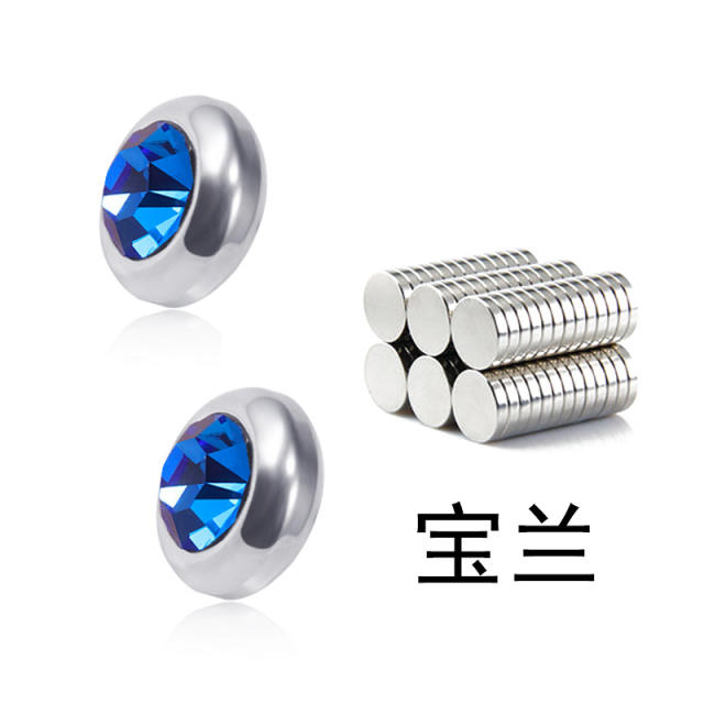 Colorful diamond titanium steel unisex earrings