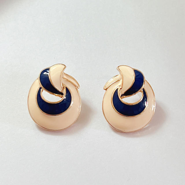 925 needle enamel ear studs vintage