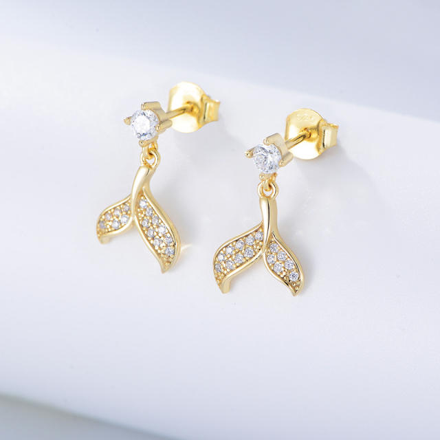 S925 fashion sweet fishtail earrings