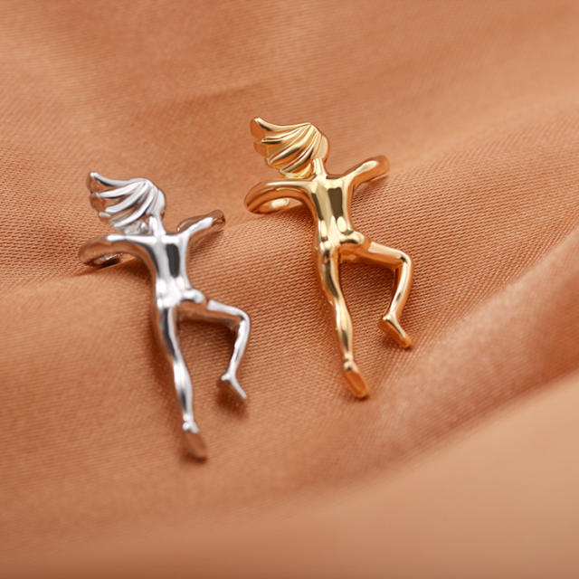 Gymnastic stereo portrait ear cuff