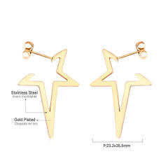 Stainless steel geometric square ring dangle earrings