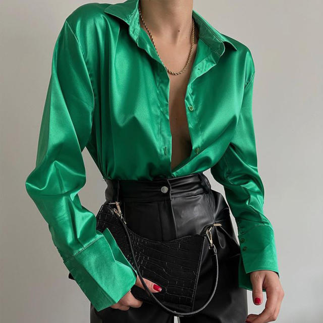 Satin woman blouse