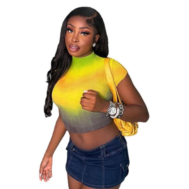 Yellow color crop tops for women