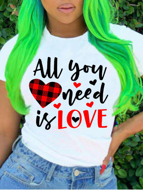 Summer new LOVE letter printed women's short-sleeved T-shirt