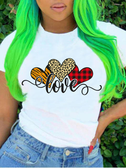 Summer new LOVE letter printed women's short-sleeved T-shirt