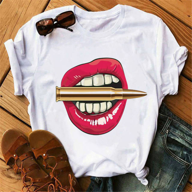 Sexy lips girl t shirt