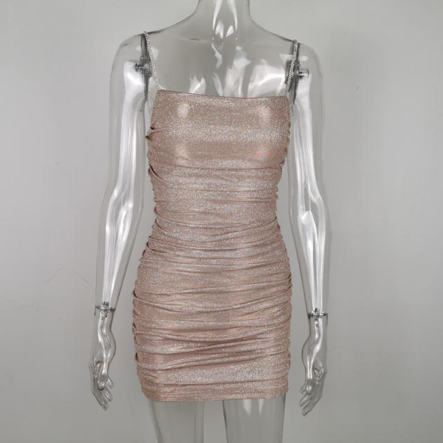 Shiny bodycon short dress