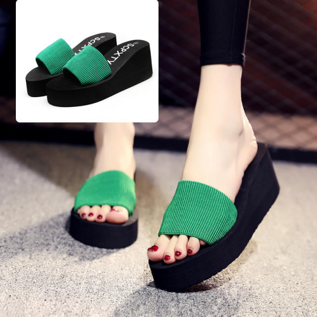 Wedge slippers platform slippers