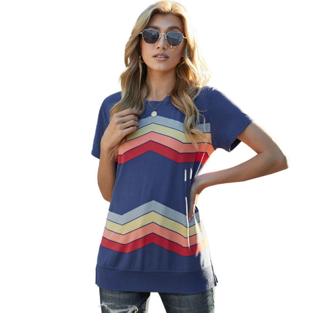 Casual stripe patterned t shirt