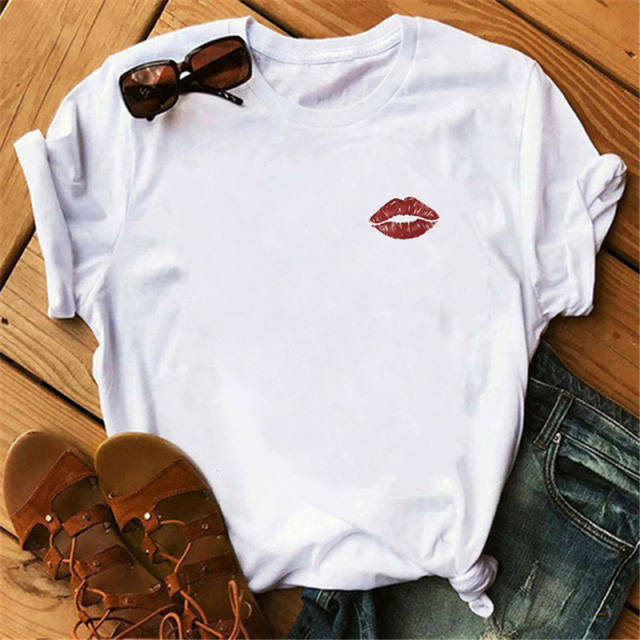 Sexy lips girl t shirt
