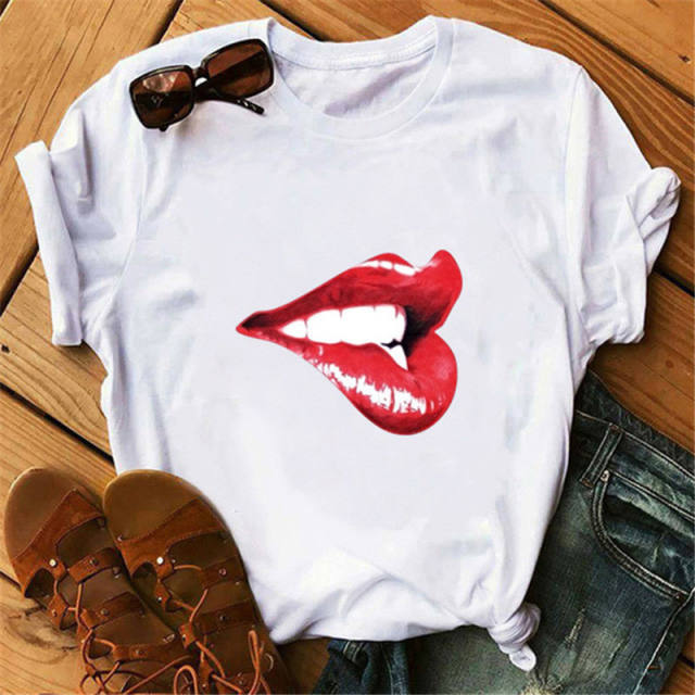 Sexy lips girl t shirt