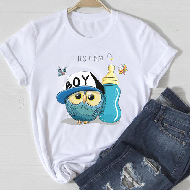 2022 cute owl printing women t shirts