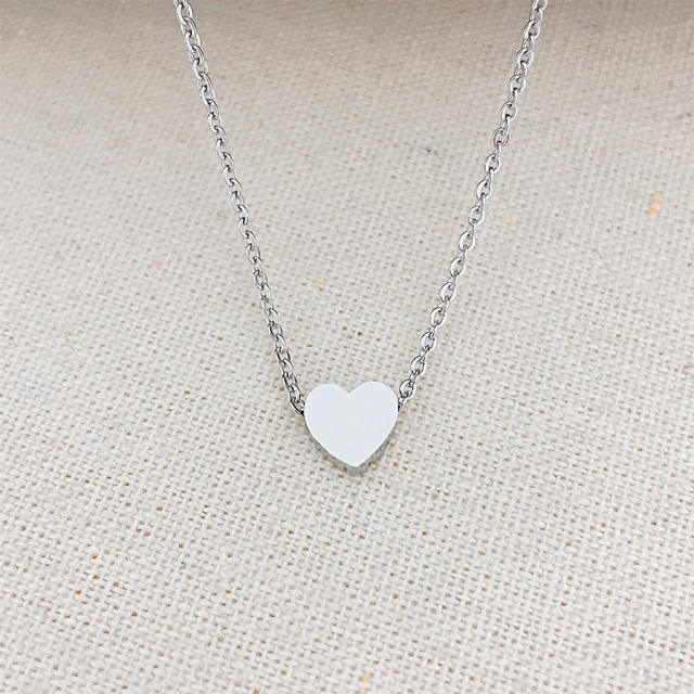 Tiny heart star dainty stainless steel necklace