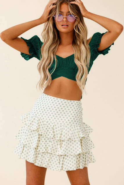 Sexy off shoulder cropped tops