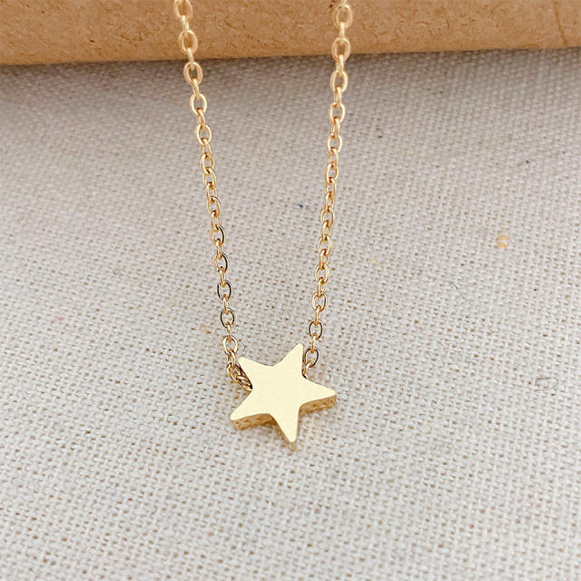 Tiny heart star dainty stainless steel necklace