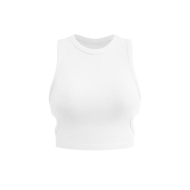 Knitted plain crop tops tank top