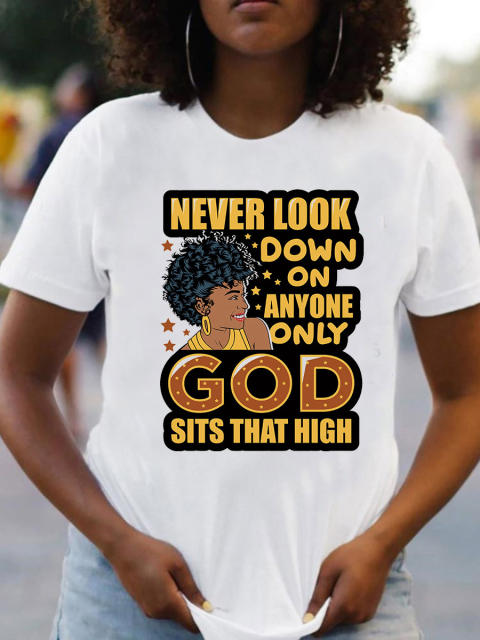 Fashion African girl print women's short sleeve t-shirt