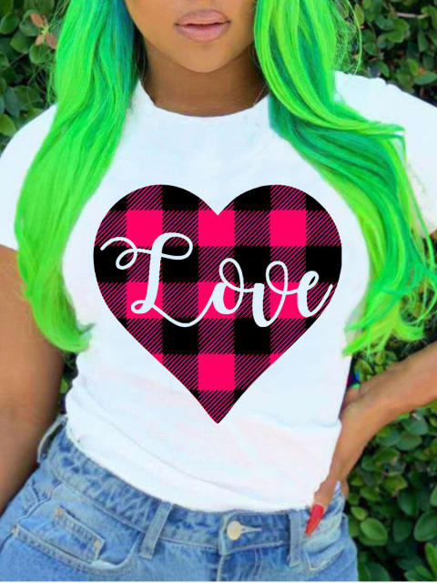 New LOVE letter printed women's short-sleeved T-shirt