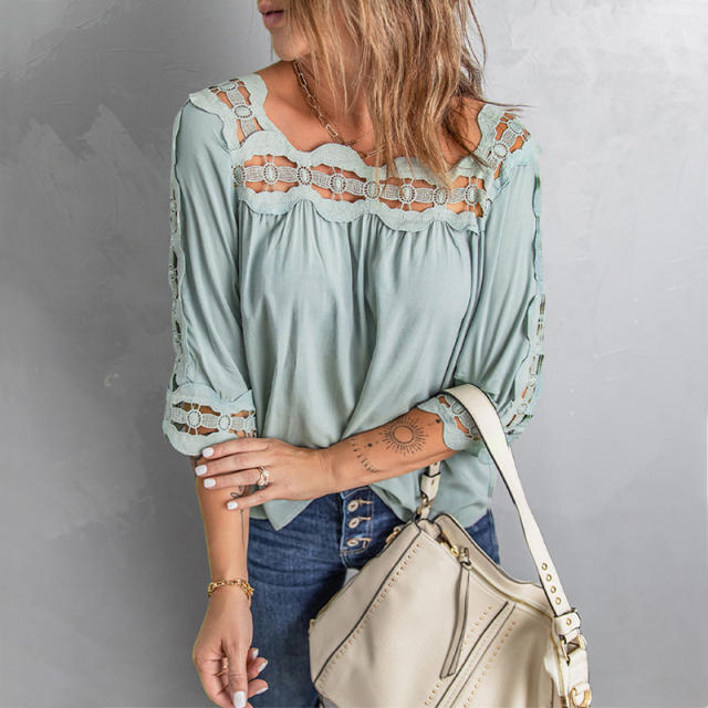 Casual lace woman tops