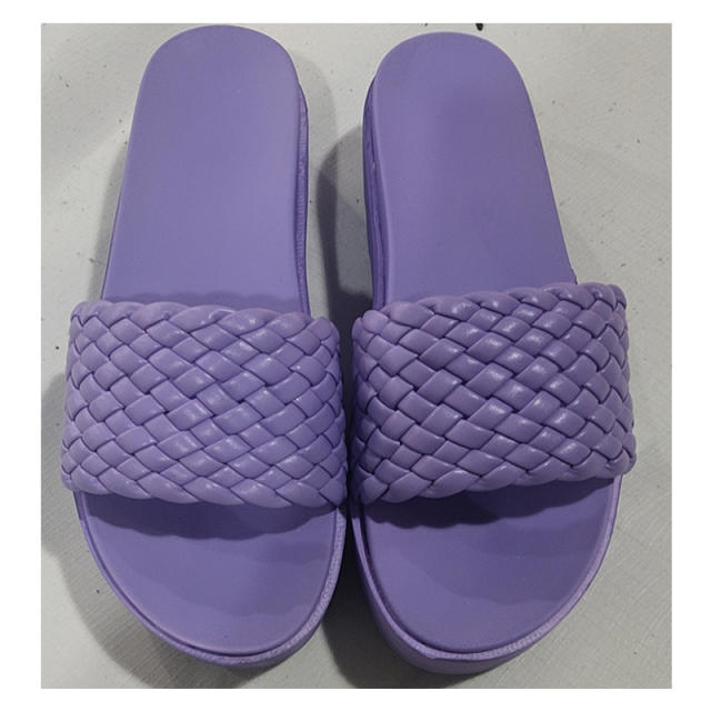 Braided platform slippers