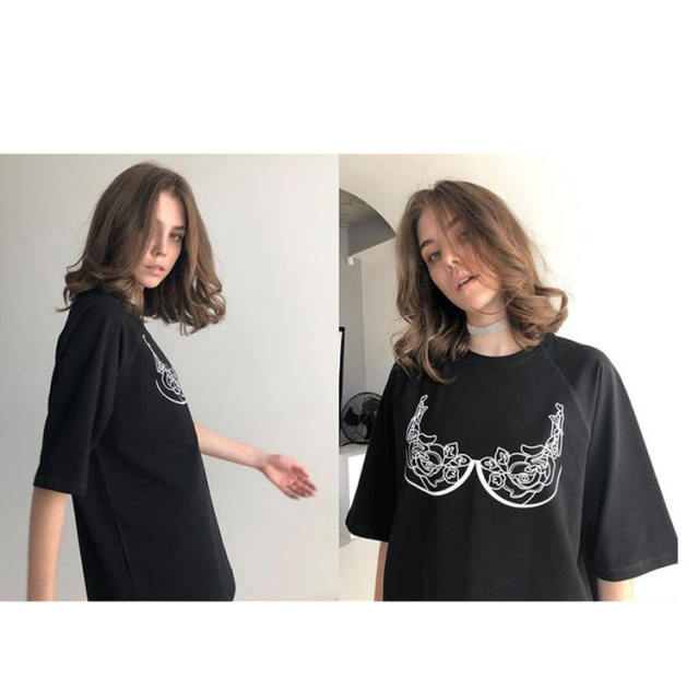 Oversized black color cotton t shirt