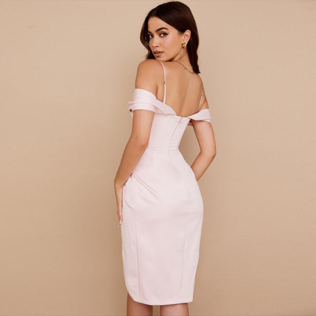 Off shoulder elegant padded corset dress