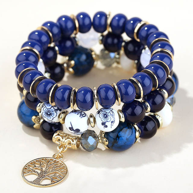 Boho colorful beads layer bracelet bead bracelet