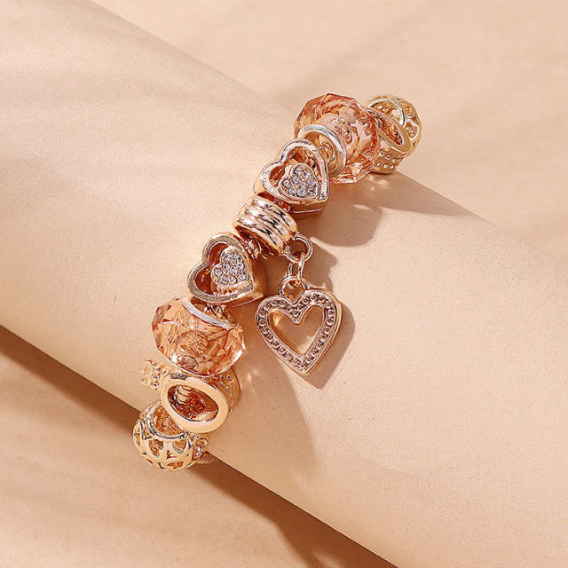 Amazon hot sale heart charm diy bracelet