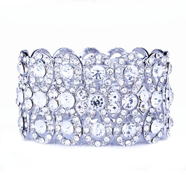 Luxury glass crystal statement diamond bracelet bangle