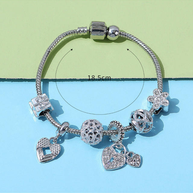 Personality heart charm diy bracelet for women