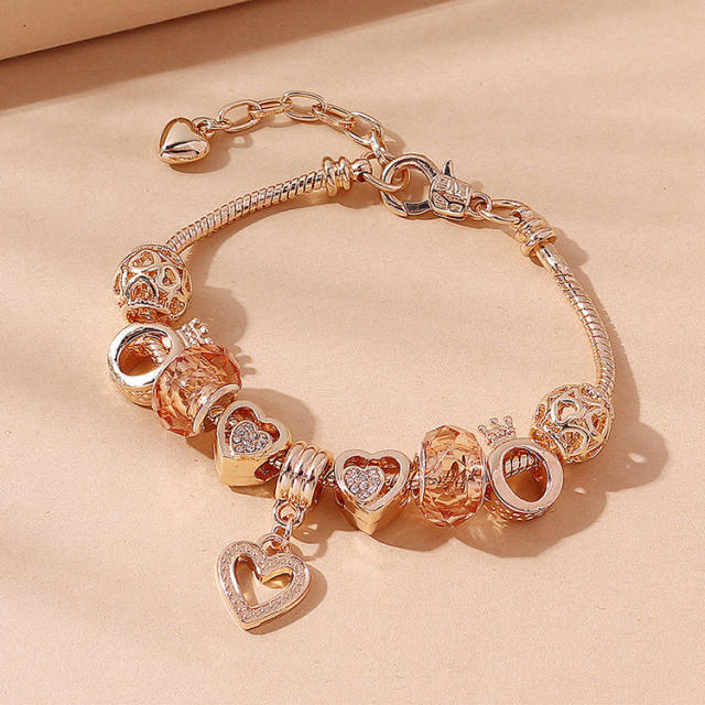 Amazon hot sale heart charm diy bracelet