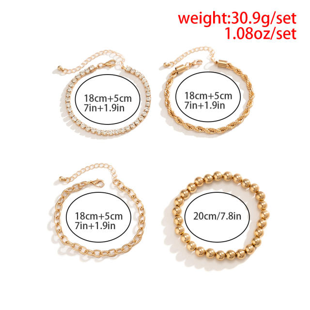 Hot sale layer chain bracelet set for men