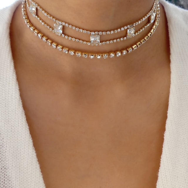 Personality diamond choker necklace