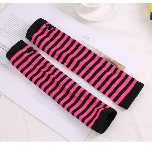 Korean fashion cosplay striped arm warmers