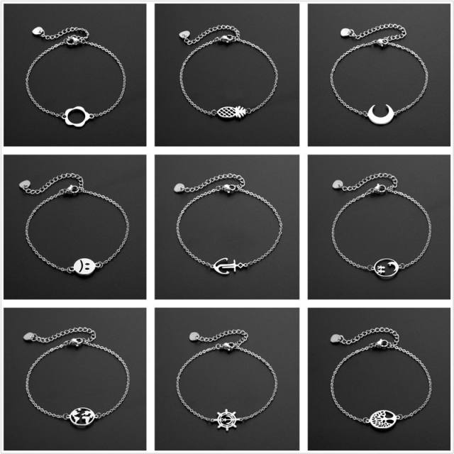 Creative hollow design stainless steel bracelet dainty bracelet