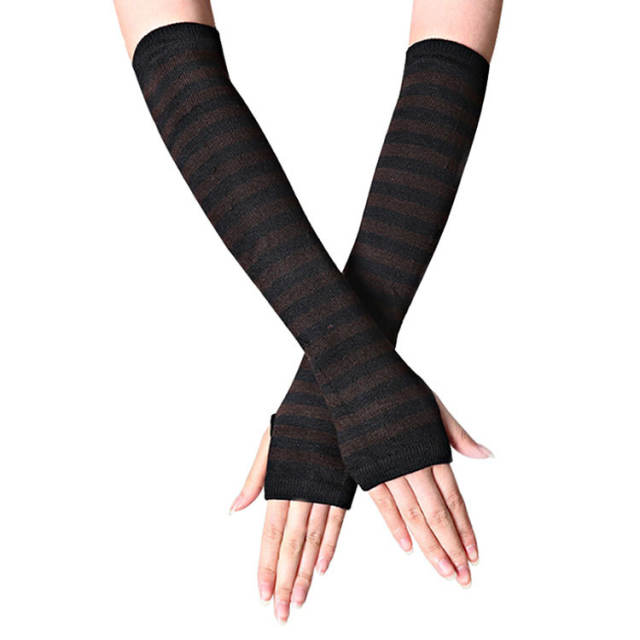 Korean fashion cosplay striped arm warmers