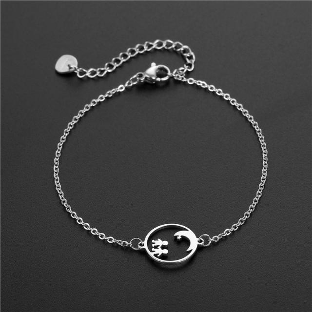 Creative hollow design stainless steel bracelet dainty bracelet