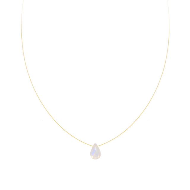 Moonstone drop dainty necklace choker for women