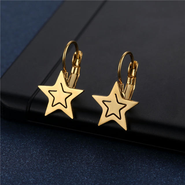 Concise 304 stainless steel earrings